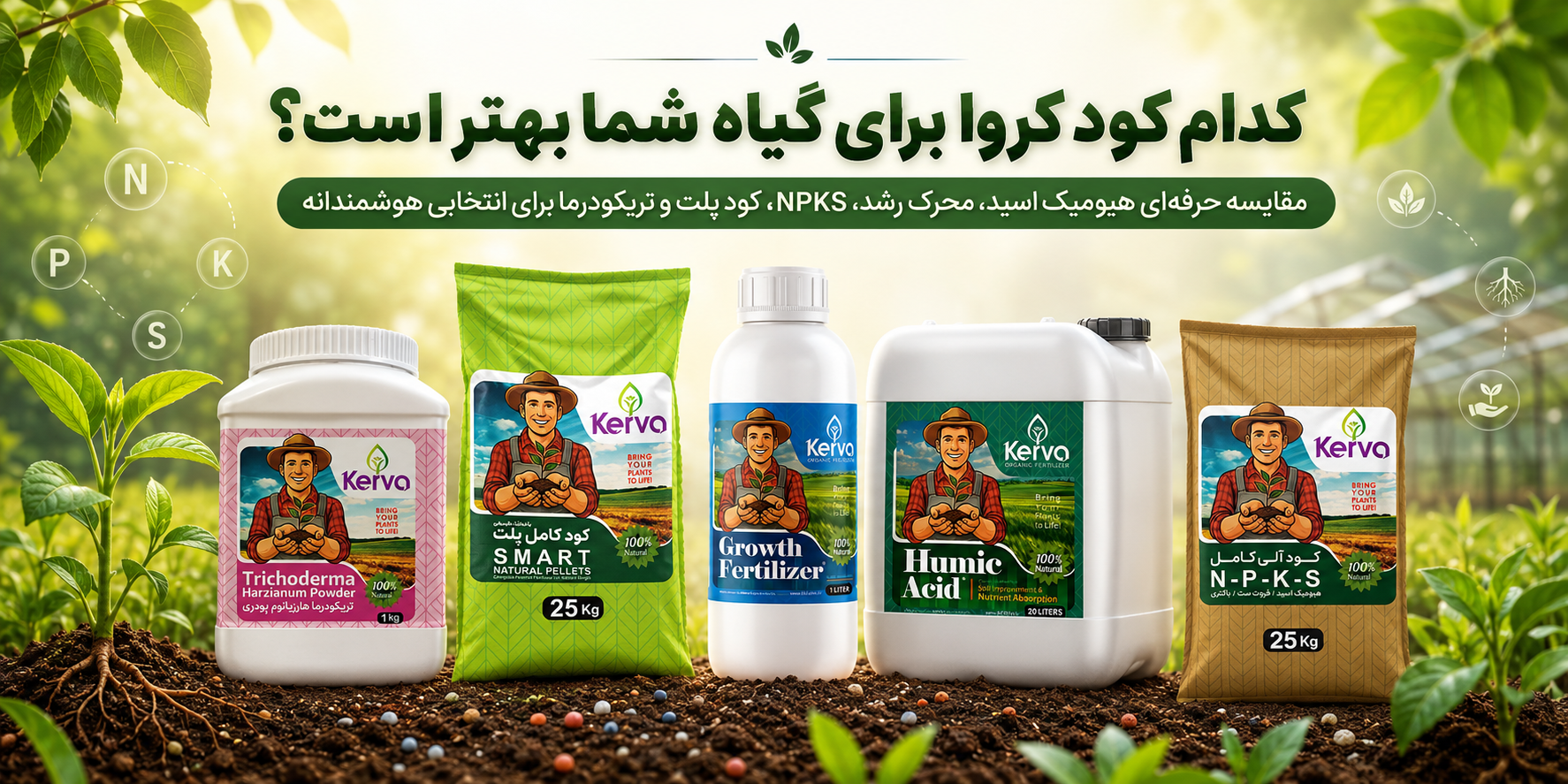 کود کروا چیست؟ مقایسه انواع کود Kerva و راهنمای انتخاب بهترین کود