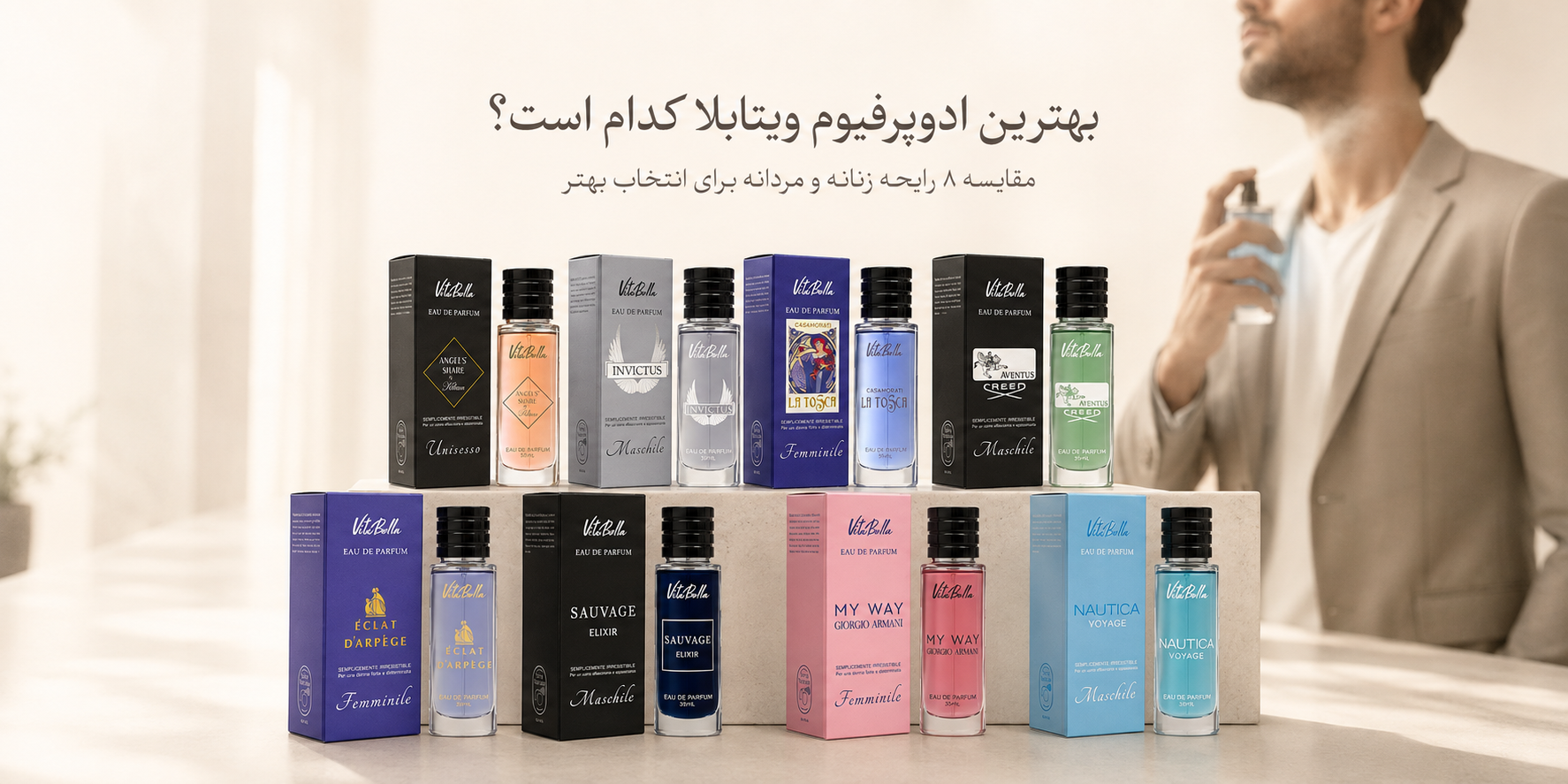 بهترین ادوپرفیوم ویتابلا ۳۵ میل کدام است؟ مقایسه ۸ رایحه زنانه و مردانه