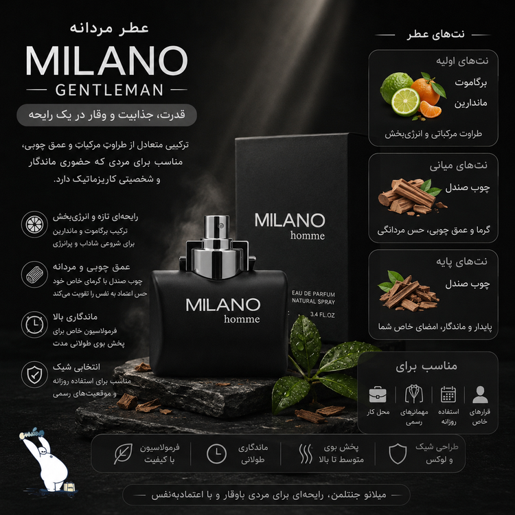 ادکلن مردانه میلانو Gentelman