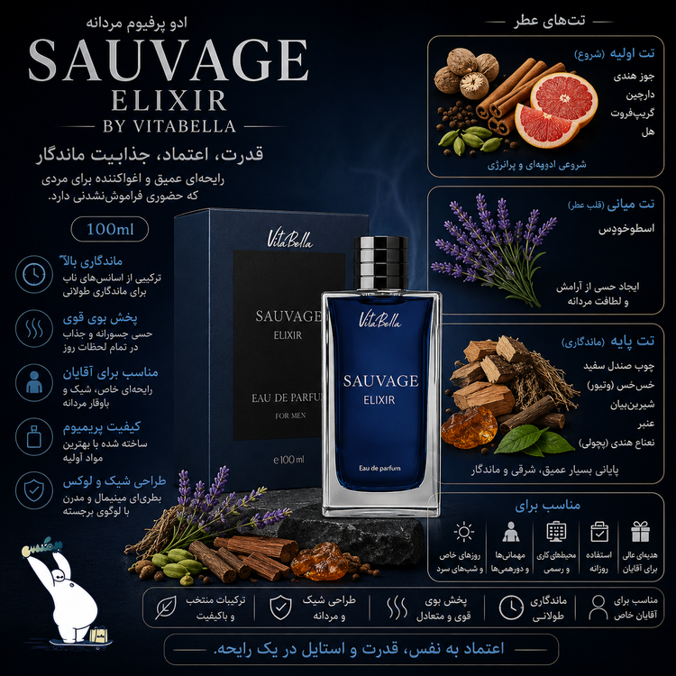 ادوپرفیوم مردانه ویتابلا با رایحه SAUVAGE