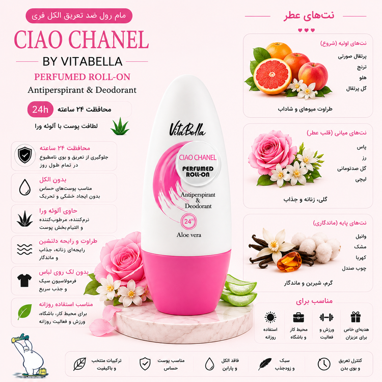 مام رول ضد تعریق الکل فری CIAO CHANEL ویتابلا