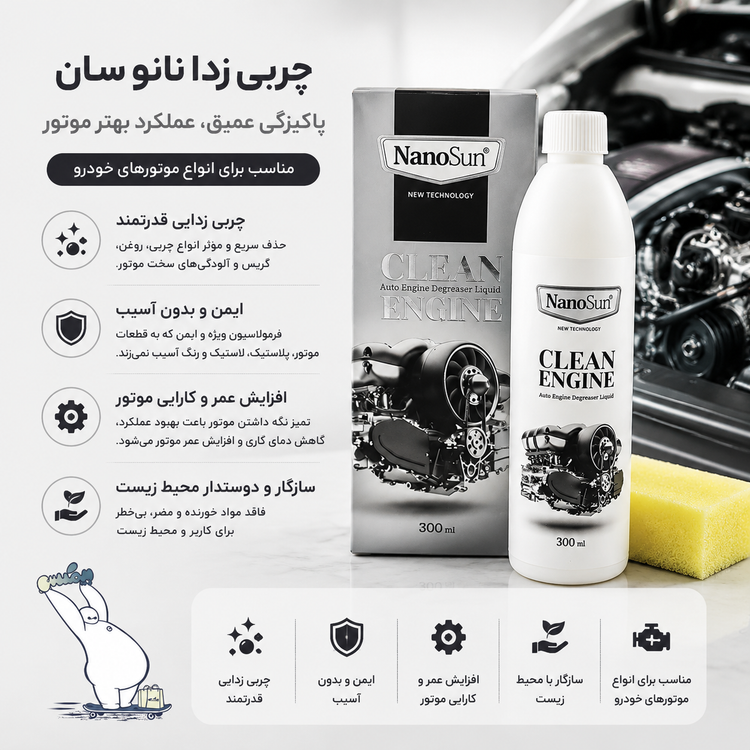 موتور شوی و چربی زدا خودرو نانوسان