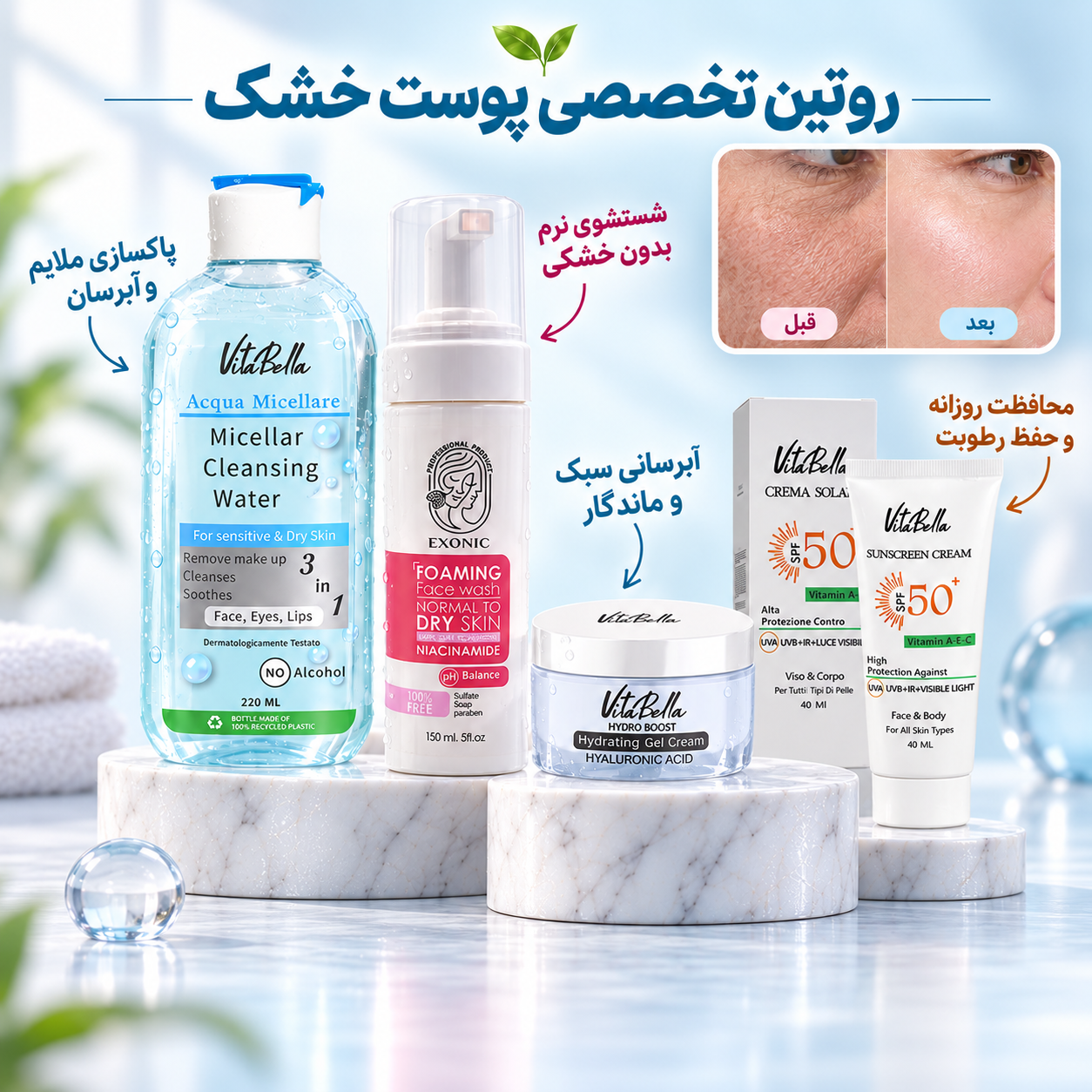 روتین پوستی تخصصی پوست خشک