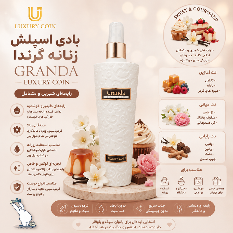 بادی اسپلش زنانه لاکچری کوین Granda